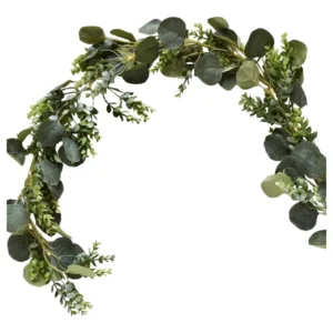 Banner / Girlander: Bladgirlander med lys - Grønn - 1,8m