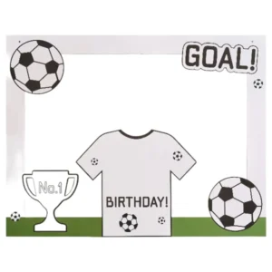 Bilderamme: Personlig tekst - Fotball "Goal" og trofe - hvit - 64cm H - 83cm B