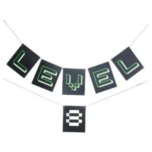 Banner / Girlander: Personlig tekst - Game level - Svart - 1,8m