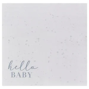 Servietter  (16stk): "Hello Baby" Nøytral - Beige - 16,5cm