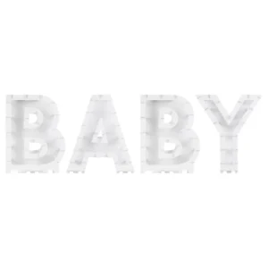 Mosaikk Bokstaver (4stk): "BABY" pakke - Hvit - 48cm