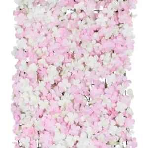 Backdrop: Fliser - Botaniske Rosa og hvite blomster - Rosa, hvit - 60cm H x 40cm B