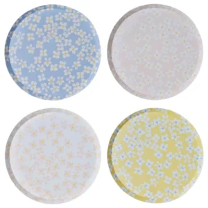 Tallerkener  (8stk): Blomster pastel - Fargerik - 25cm