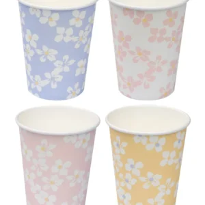 Kopper  (8stk): Blomster pastel - Fargerik - 9cm H x 8cm B