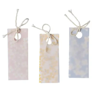 Bordkort (10stk): Blomster pastel - Fargerik - 3,5cm B x 9cm L
