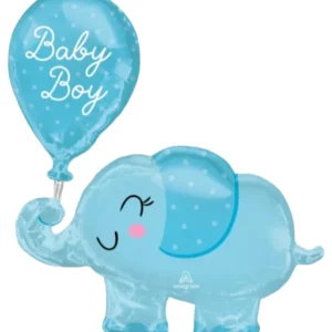 Folieballong: "Baby Boy / Girl" elefant - Blå / Rosa - 73x78cm - Blå