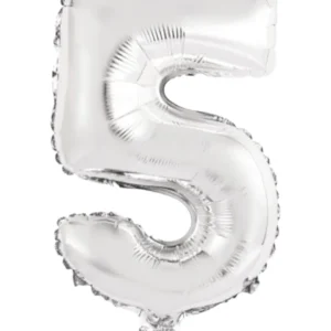 Folieballong / Tallballong: Ulike tall - Sølv - 45cm - 5