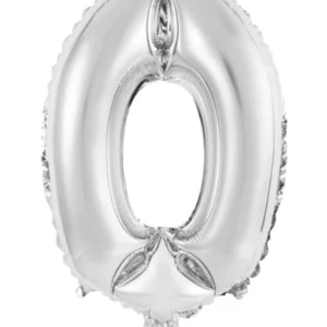 Folieballong / Tallballong: Ulike tall - Sølv - 45cm