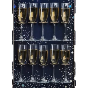 Champagne Holder / Drikkeholder: "Pop the bubbly" med stjerner - Blå & Gull - 60cm