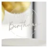 Kaketopp: "Happy Birthday" - Rund - Hvit & Gjennomsiktig - 18 x 12cm - Bilde 2