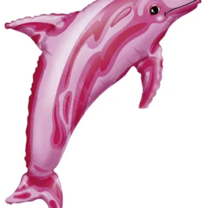 Folieballong: Delfin - Rosa - 84x56cm
