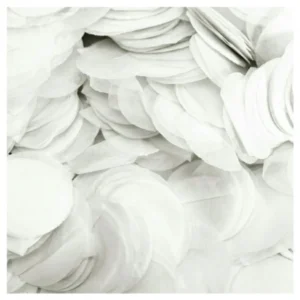 Konfetti: Konfetti papir - Flere farger - 100g - Hvit