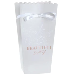 Godteboks (6stk): ''Beautiful day'' med rosett - 7 x 4 x 13 cm