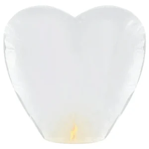 Lanterne: Flyvende hjerteformet lanterner - Hvit - 37x93x95cm