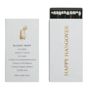 Fyrstikker: "Happy Hangover" - Svart, Hvit, Gull