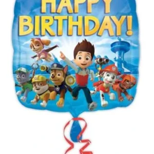 Folieballong: "Happy Birthday" - Paw Patrol - Blå- 45cm