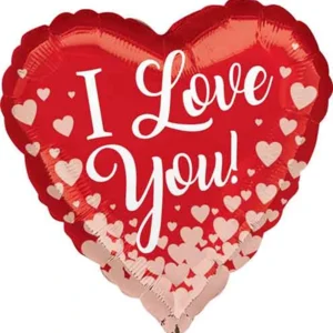 Folieballong: "I love you!" - Hjerte - Rød - 43cm