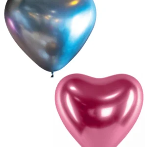 Lateksballonger (50stk): Hjerte - Ulike Farger - 30cm