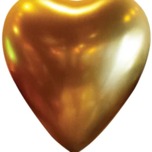 Lateksballonger (50stk): Hjerte - Satin Luxe Gold - 12cm