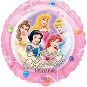 Folieballong: "Merry Christmas Princess" - Disney - Fargerik - 46 cm