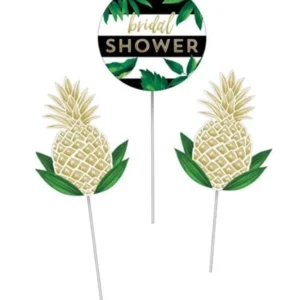 Pinner (3stk): "Bridal Shower" Rund & Ananas - Fargerik - 10 x 15cm