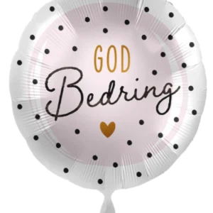 Folieballong: "God bedring" med priker- Pastell Rosa - 43cm