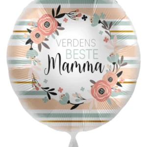 Folieballong: "Verdens beste mamma" - Pastell Rosa - 43cm
