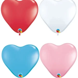 Lateksballonger (100stk): Hjerteformet - Ulike Farger (Standard) - 13cm