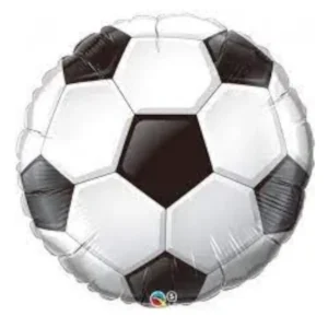 Folieballong: "Fotball" - Hvit & Svart - 46cm
