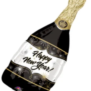 Folieballong: “Happy New Year” - Champagneflaske - 91cm