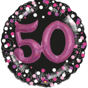 Folieballong: Ulike tall med prikker- Lilla & Svart - 81cm - 50