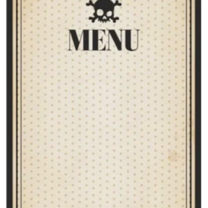 Kort (10stk): "Menu" med Hodeskalle - 12 x 17cm