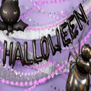 Folieballong / Ballongbanner: "Halloween" - Svart - 284 x 46cm