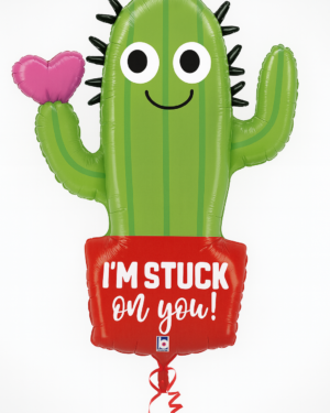 Folieballong I'm Stuck on You - Kaktus med hjerte - 81cm