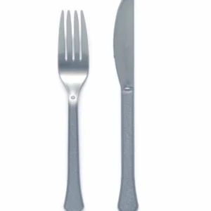 Bestikk (24stk): Kniv og gaffel - 12 av hver - Ulike farger