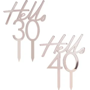 Kaketopp: Ulike Tall - Rosegull - 13 x 10cm