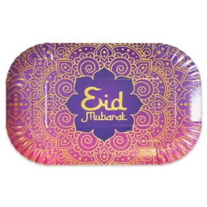 Serveringsbrett (2stk): "Eid Mubarak" - Fargerik - 30 x 20cm