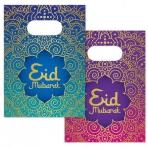 Gavepose / Godtepose (4stk): "Eid Mubarak" - Fargerik