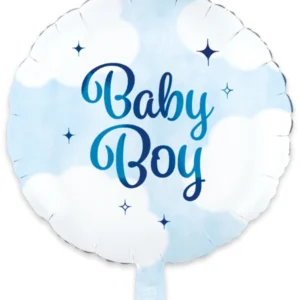 Folieballong: "Baby Boy/Girl" - Blå/Rosa & Hvit - 45cm