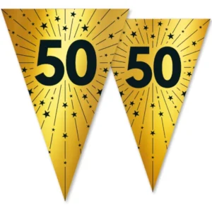 Girlander: "50" - Vimpler med stjerne - Gull