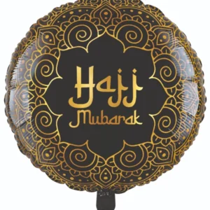 Folieballong: "Hajj Mubarak" - Svart & Gull - 45cm