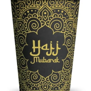 Kopper (8stk): "Hajj Mubarak" - Svart & Gull - 210ml
