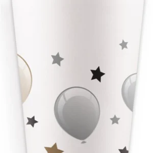 Kopper (8stk): Med ballonger og stjerner - 210ml