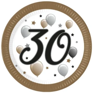 Tallerkener (8stk): Ulike tall - med ballonger og stjerner - 23cm