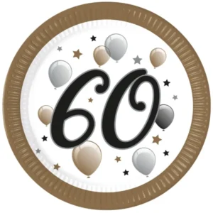 Tallerkener (8stk): Ulike tall - med ballonger og stjerner - 23cm