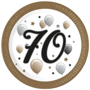 Tallerkener (8stk): Ulike tall - med ballonger og stjerner - 23cm