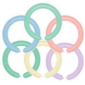 Figurballonger (100stk): Macaron Assortert - 5 x 150cm