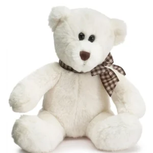 Bamse: Bjørn med bue - Hvit - 25cm