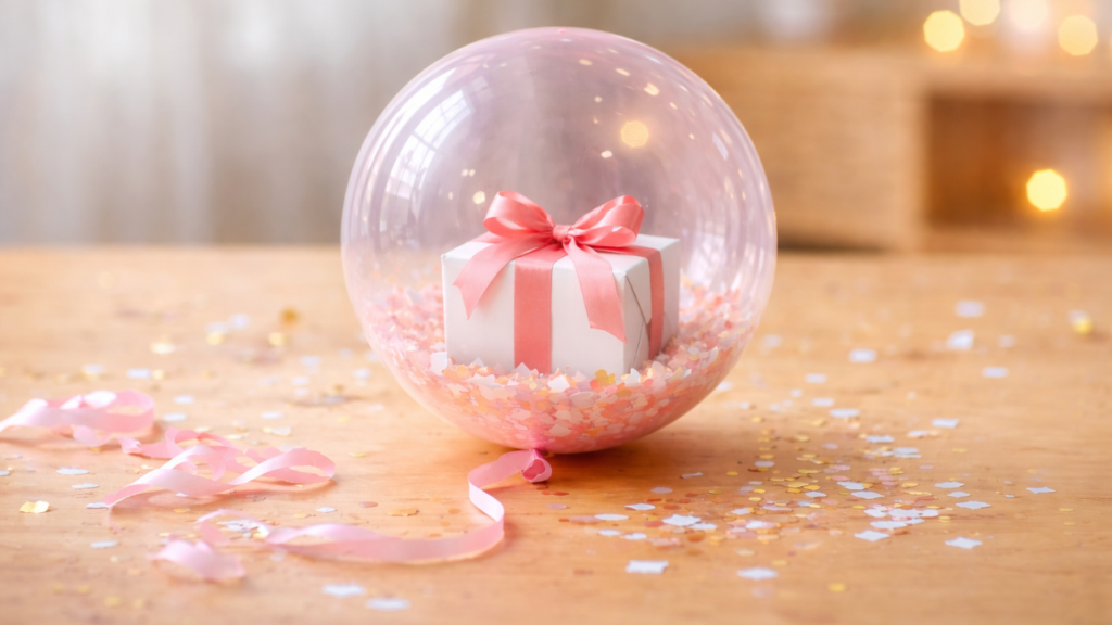 Ballong med gave inni