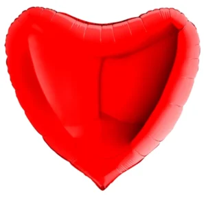 Folieballong: Hjerte - Rød - 45cm